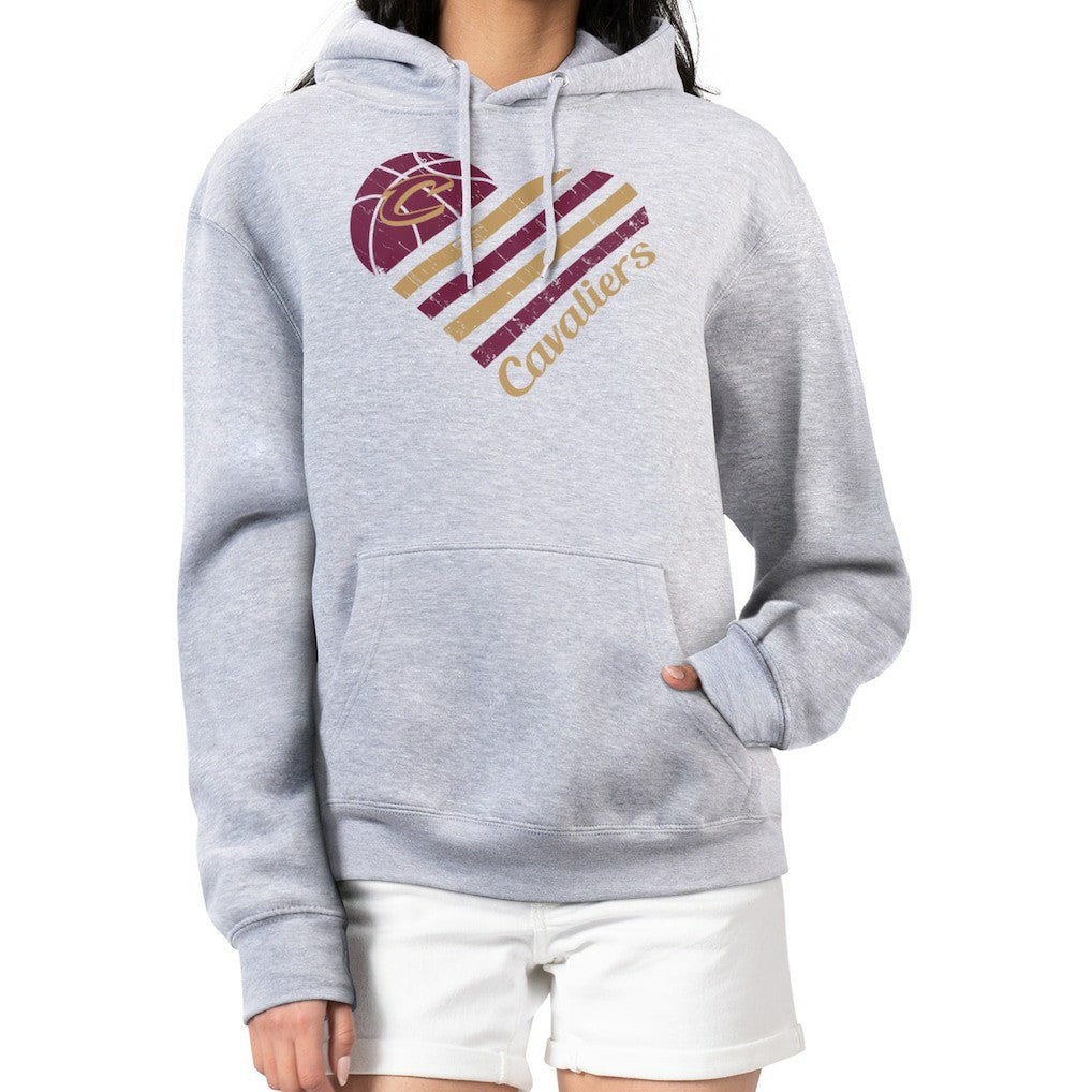 Cleveland Cavaliers G-III 4Her by Carl Banks Women's Heart Pullover Hoodie - Heather Gray outlet