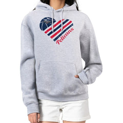 New Orleans Pelicans G-III 4Her by Carl Banks Women's Heart Pullover Hoodie - Heather Gray