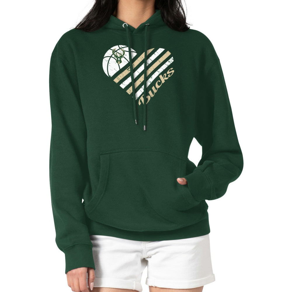Milwaukee Bucks G-III 4Her by Carl Banks Women's Heart Pullover Hoodie - Green
