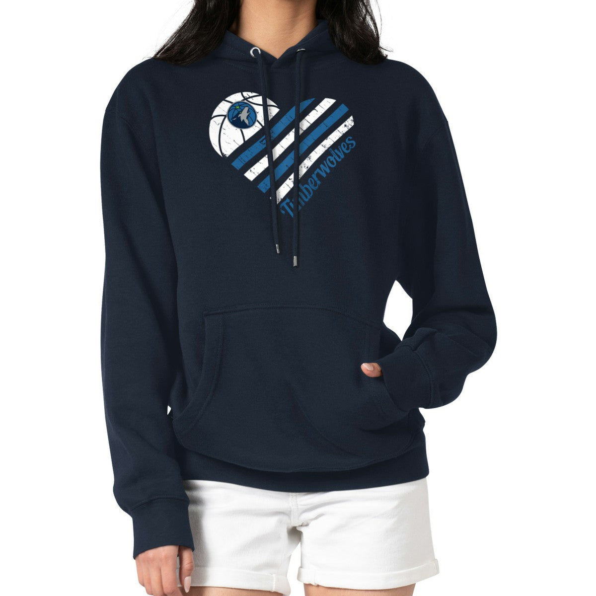 Minnesota Timberwolves G-III 4Her by Carl Banks Women's Heart Pullover Hoodie - Navy