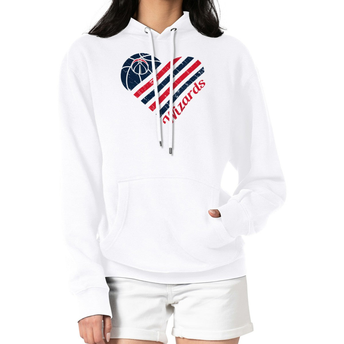 Washington Wizards G-III 4Her by Carl Banks Women's Heart Pullover Hoodie - White