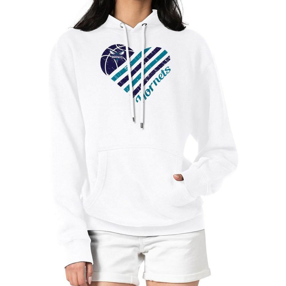 Charlotte Hornets G-III 4Her by Carl Banks Women's Heart Pullover Hoodie - White