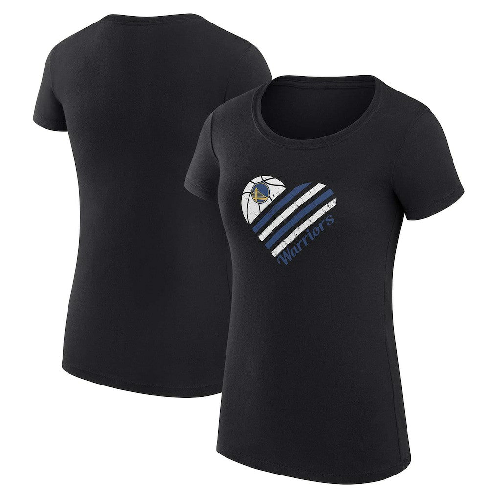 Golden State Warriors G-III 4Her by Carl Banks Women's Super-Slim Fit Lightweight Heart T-Shirt Black outlet