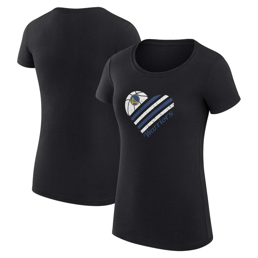 Golden State Warriors G-III 4Her by Carl Banks Women's Super-Slim Fit Lightweight Heart T-Shirt Black outlet
