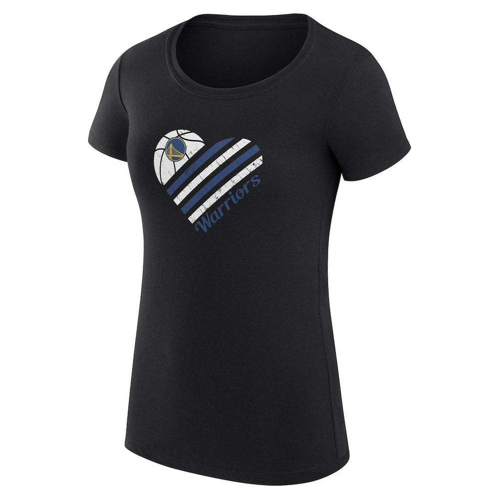 Golden State Warriors G-III 4Her by Carl Banks Women's Super-Slim Fit Lightweight Heart T-Shirt Black outlet