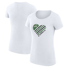 Boston Celtics G-III 4Her by Carl Banks Women's Super-Slim Fit Lightweight Heart T-Shirt White