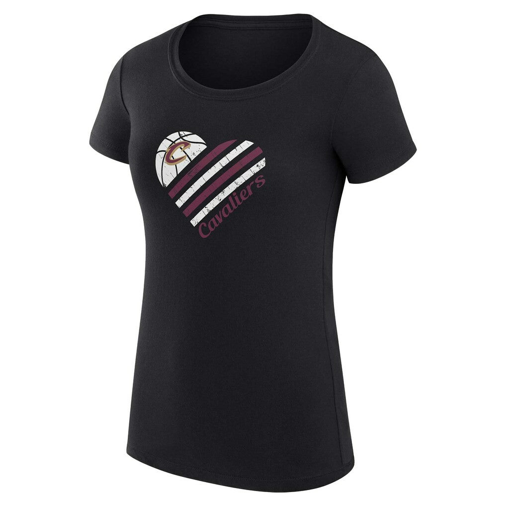 Cleveland Cavaliers G-III 4Her by Carl Banks Women's Super-Slim Fit Lightweight Heart T-Shirt Black