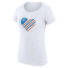 Oklahoma City Thunder G-III 4Her by Carl Banks Women's Super-Slim Fit Lightweight Heart T-Shirt White