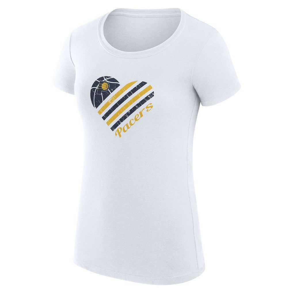 Indiana Pacers G-III 4Her by Carl Banks Women's Super-Slim Fit Lightweight Heart T-Shirt White
