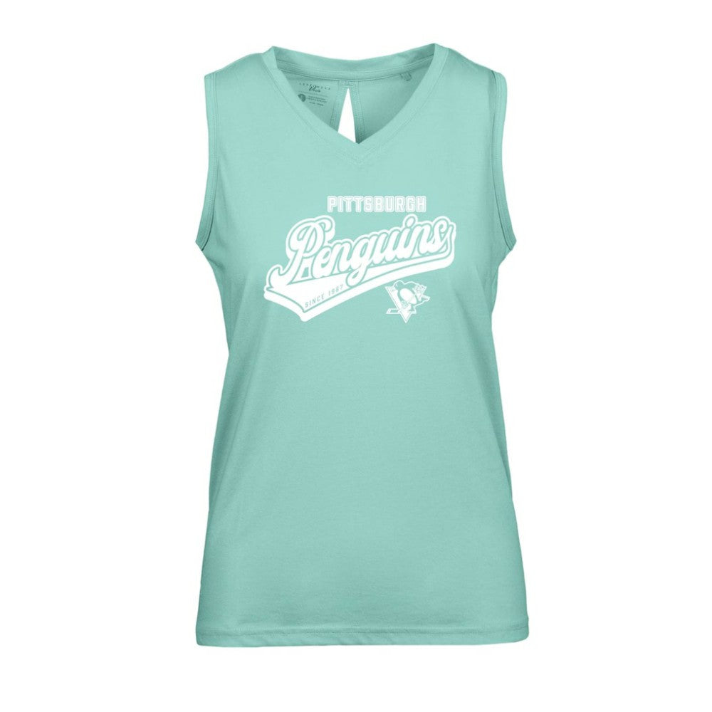 Pittsburgh Penguins Levelwear Women's Paisley Sweep V-Neck Tank Top - Mint | US 201425389