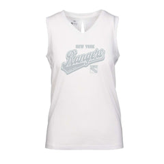 New York Rangers Levelwear Women's Paisley Sweep V-Neck Tank Top - White | US 201425394