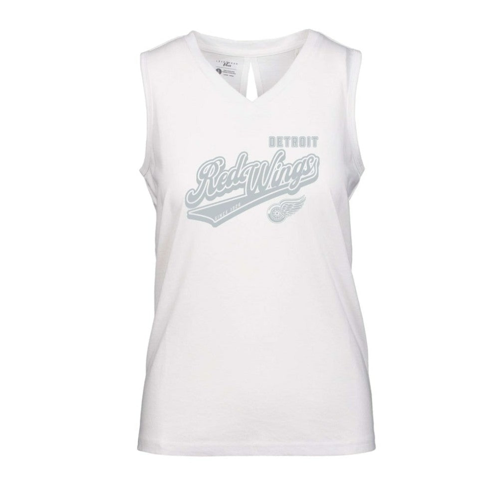 Detroit Red Wings Levelwear Women's Paisley Sweep V-Neck Tank Top - White | US 201425395
