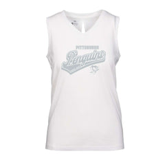 Pittsburgh Penguins Levelwear Women's Paisley Sweep V-Neck Tank Top - White | US 201425410
