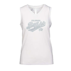 Columbus Blue Jackets Levelwear Women's Paisley Sweep V-Neck Tank Top - White | US 201425416