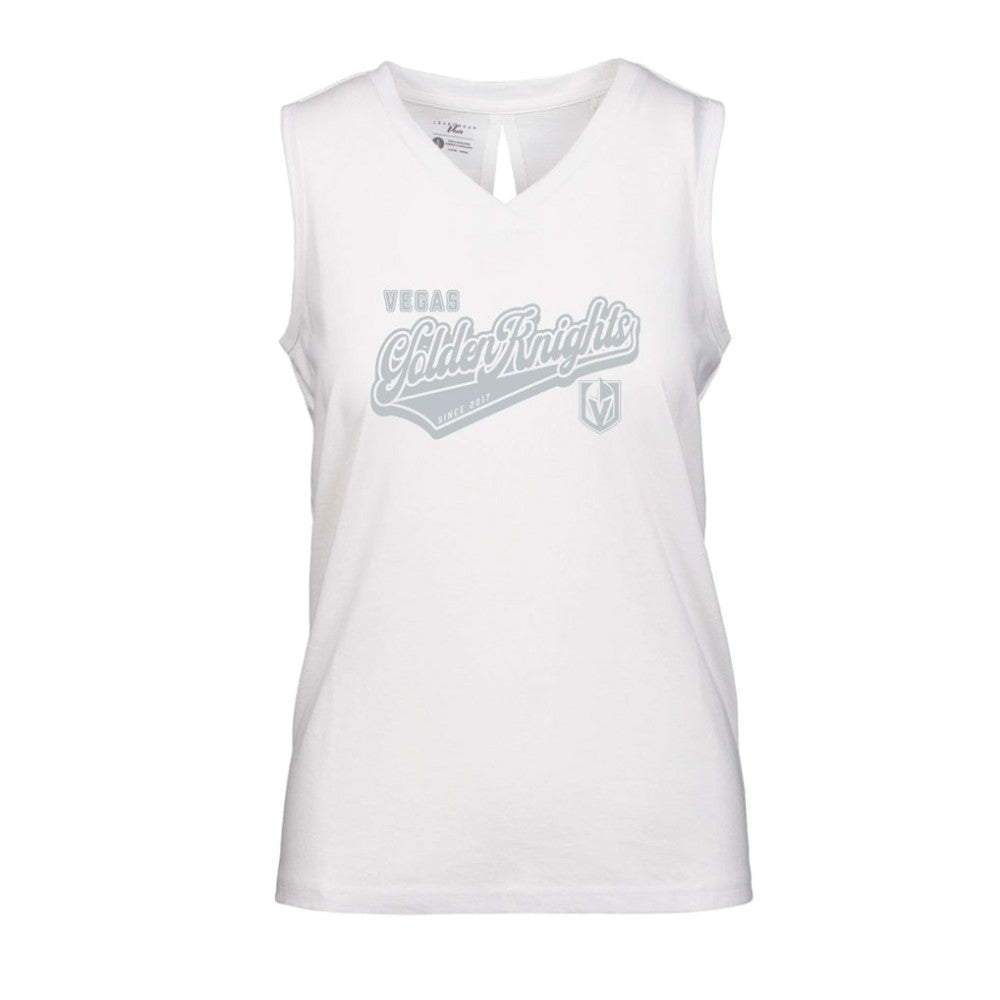 Vegas Golden Knights Levelwear Women's Paisley Sweep V-Neck Tank Top - White | US 201425430