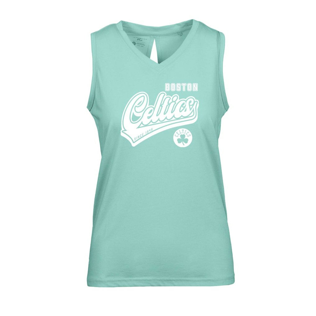 Boston Celtics Levelwear Women's Paisley Sweep V-Neck Tank Top Mint outlet