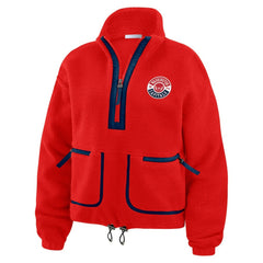 Washington Capitals WEAR by Erin Andrews Women's Polar Fleece Half-Zip Jacket - Red | US 201429670