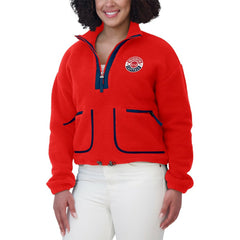 Washington Capitals WEAR by Erin Andrews Women's Polar Fleece Half-Zip Jacket - Red | US 201429670