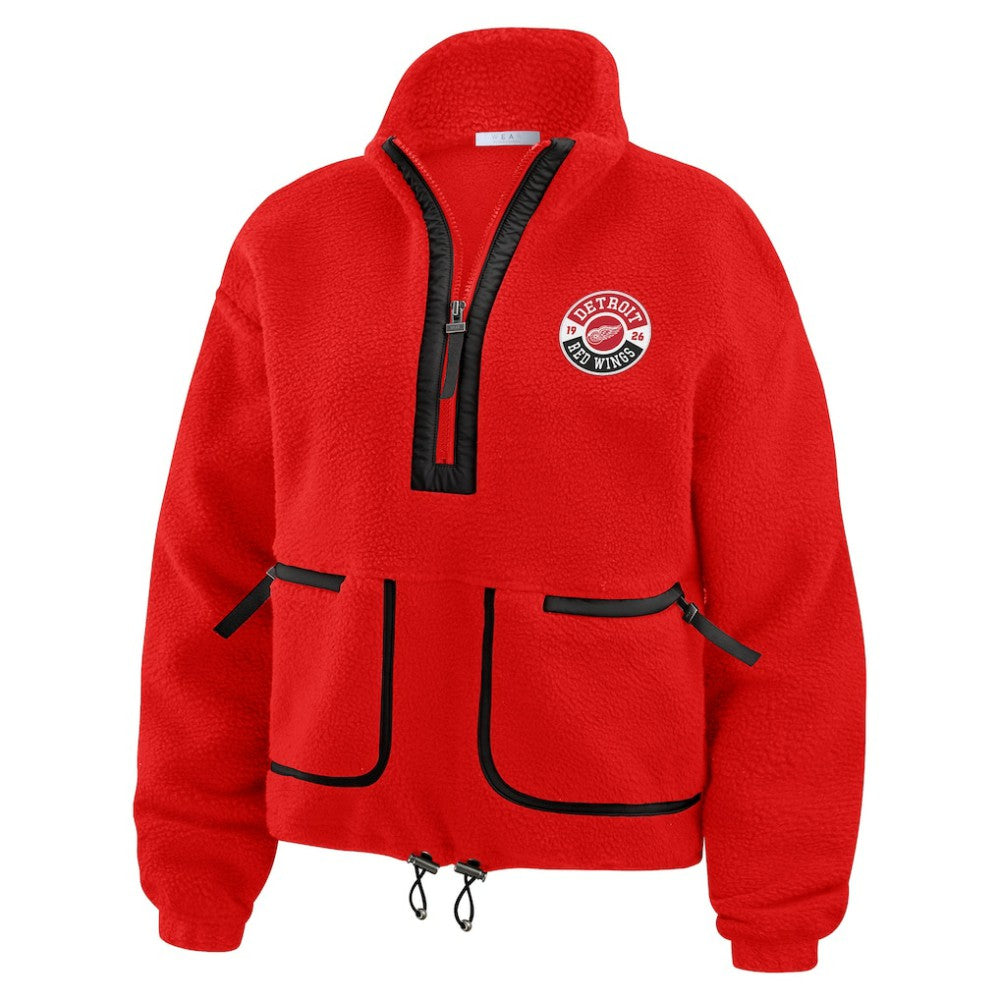 Detroit Red Wings WEAR by Erin Andrews Women's Polar Fleece Half-Zip Jacket - Red | US 201429672