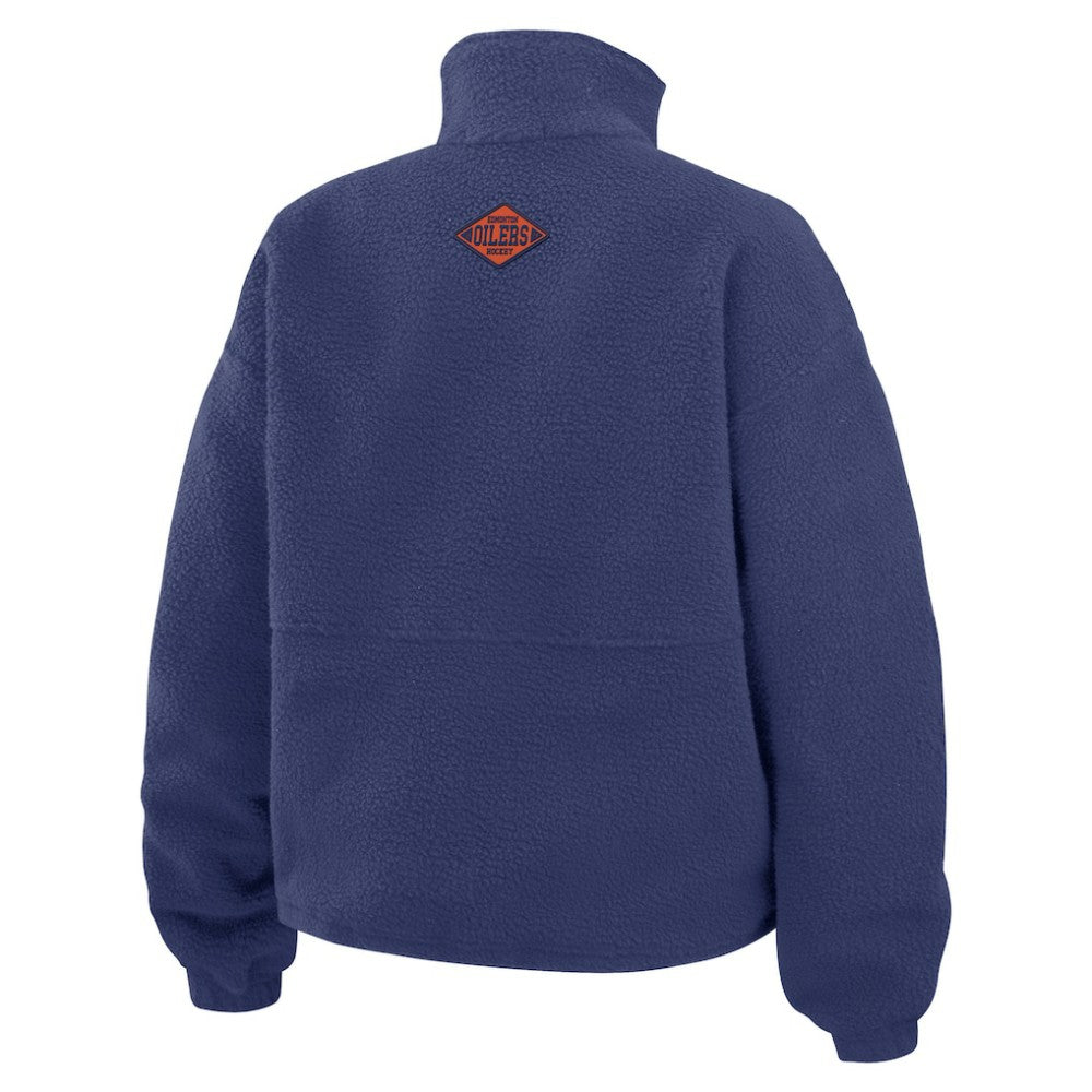 Edmonton Oilers WEAR by Erin Andrews Women's Polar Fleece Half-Zip Jacket - Royal | US 201429673