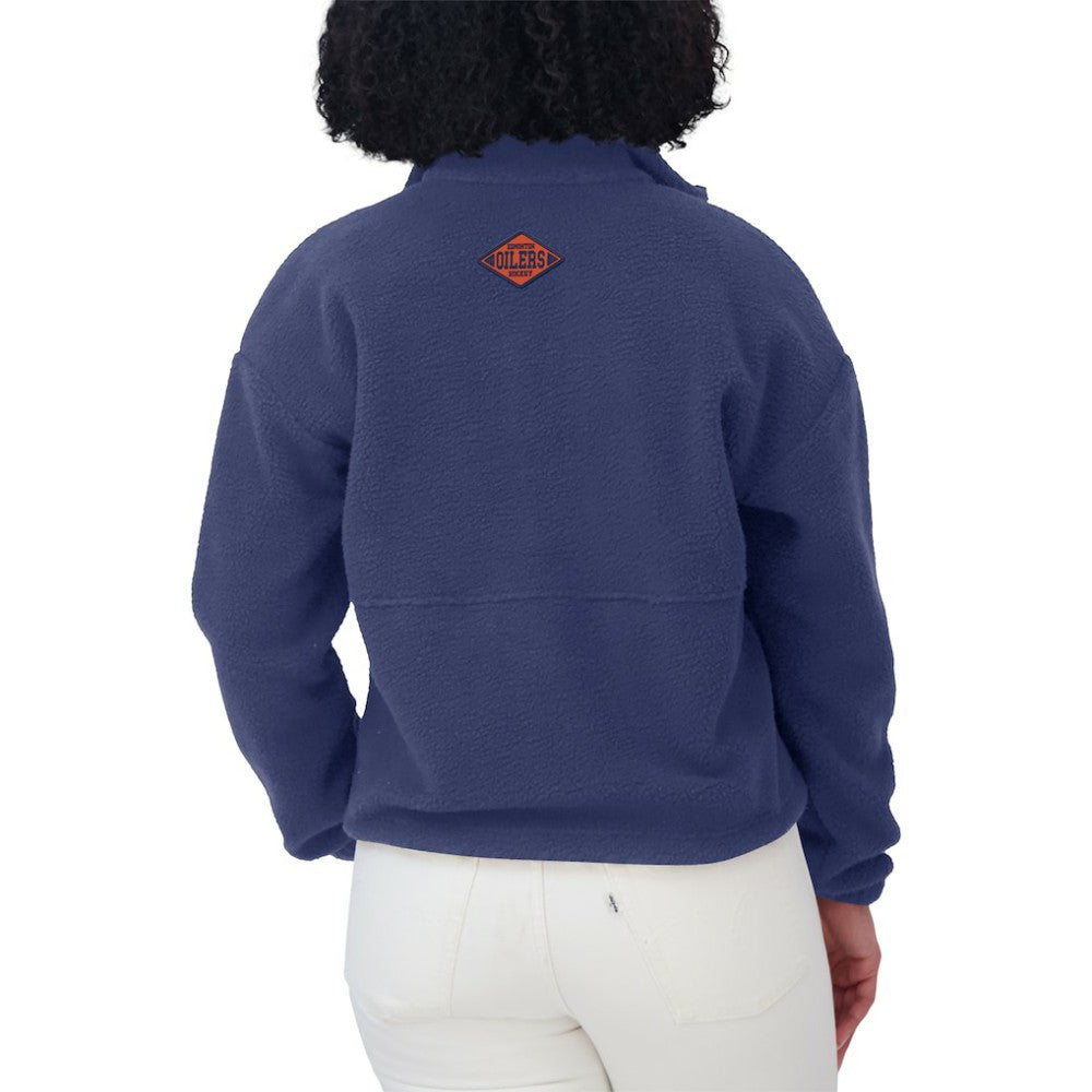 Edmonton Oilers WEAR by Erin Andrews Women's Polar Fleece Half-Zip Jacket - Royal | US 201429673