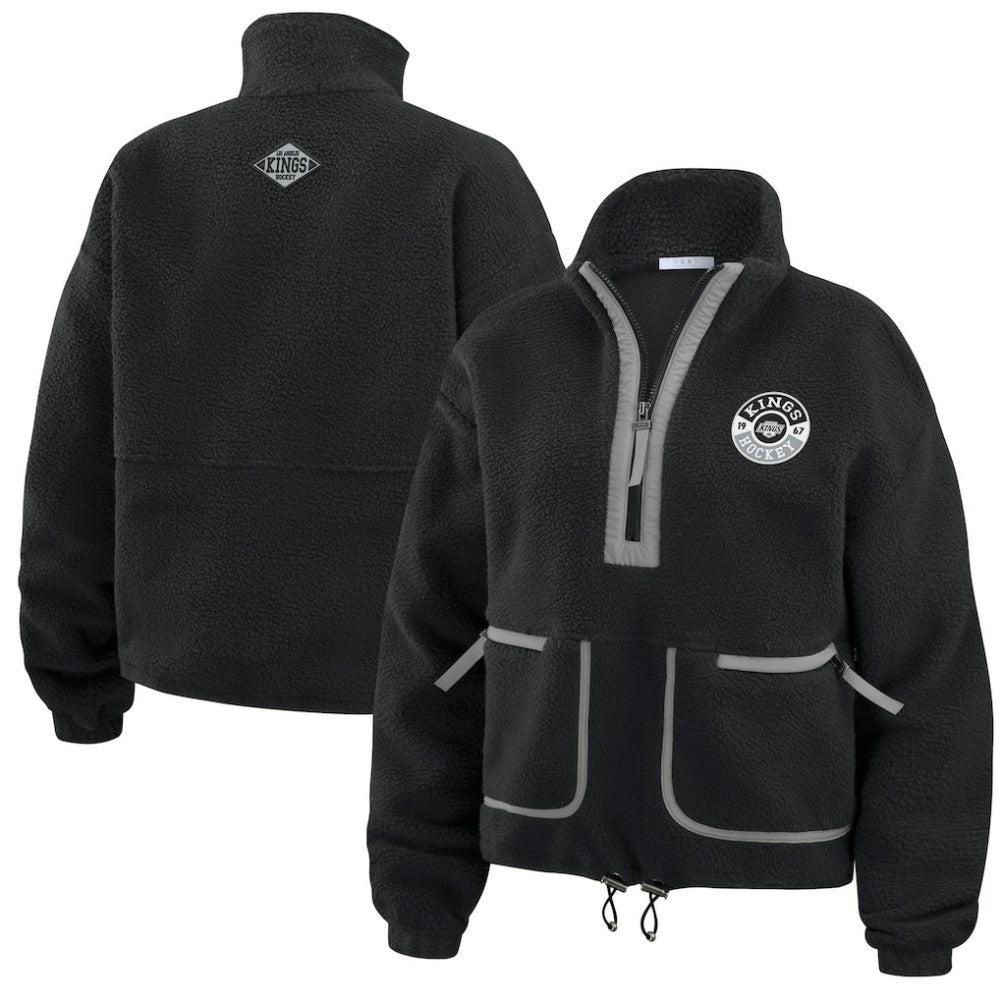 Los Angeles Kings WEAR by Erin Andrews Women's Polar Fleece Half-Zip Jacket - Black | US 201429678