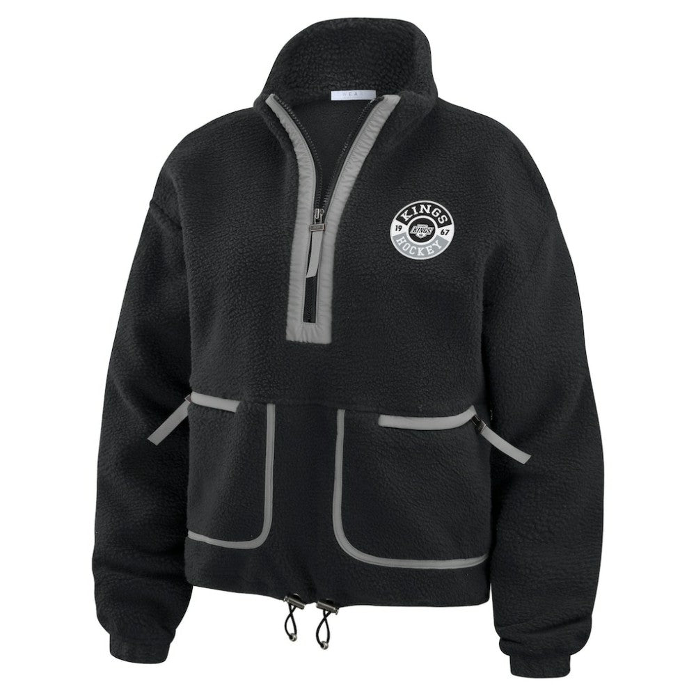 Los Angeles Kings WEAR by Erin Andrews Women's Polar Fleece Half-Zip Jacket - Black | US 201429678