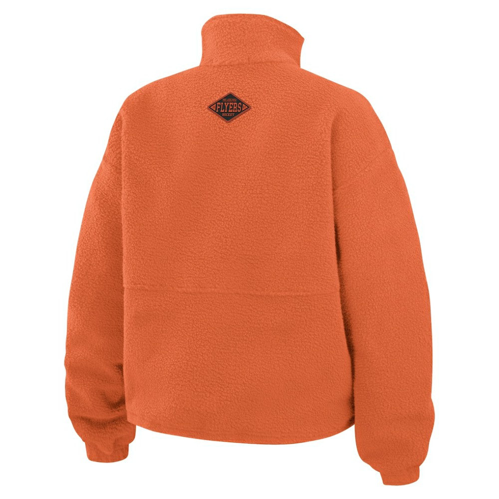 Philadelphia Flyers WEAR by Erin Andrews Women's Polar Fleece Half-Zip Jacket - Orange | US 201429679