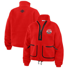 New Jersey Devils WEAR by Erin Andrews Women's Polar Fleece Half-Zip Jacket - Red | US 201429681