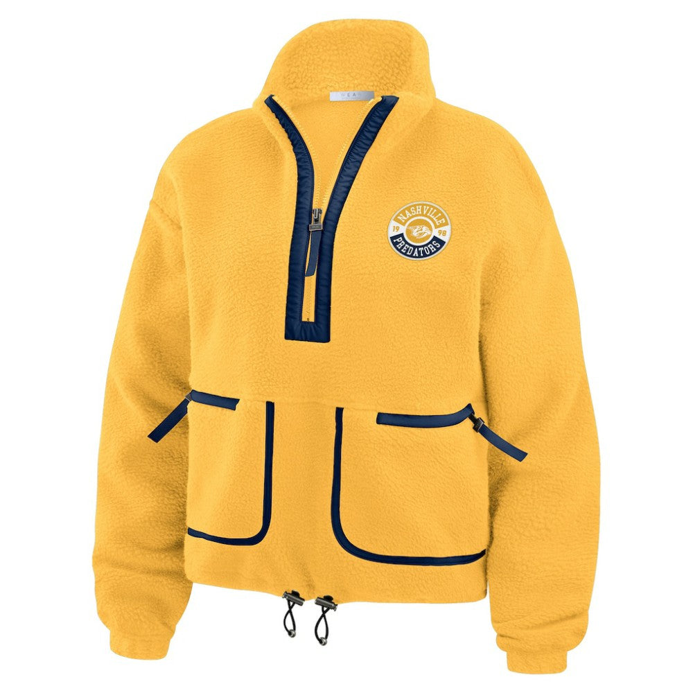 Nashville Predators WEAR by Erin Andrews Women's Polar Fleece Half-Zip Jacket - Gold | US 201429684