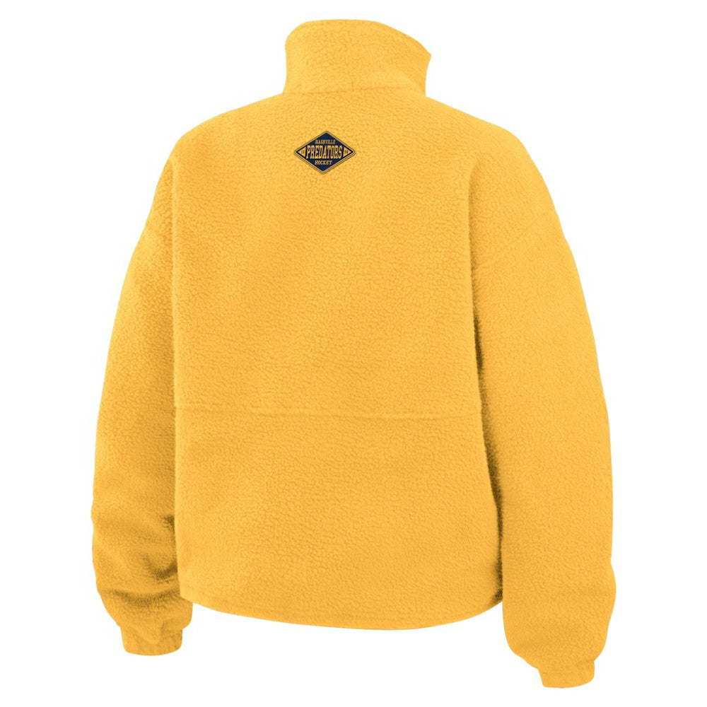 Nashville Predators WEAR by Erin Andrews Women's Polar Fleece Half-Zip Jacket - Gold | US 201429684