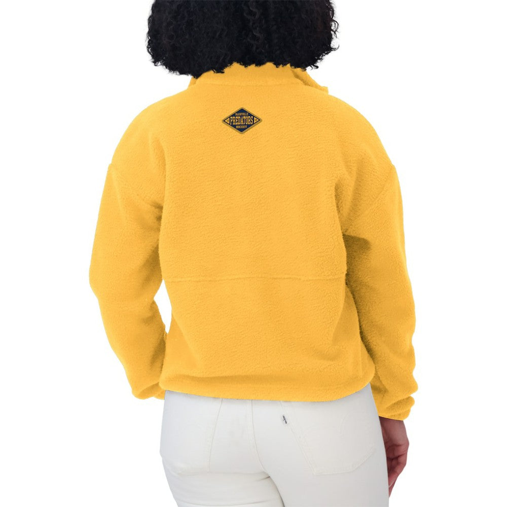 Nashville Predators WEAR by Erin Andrews Women's Polar Fleece Half-Zip Jacket - Gold | US 201429684