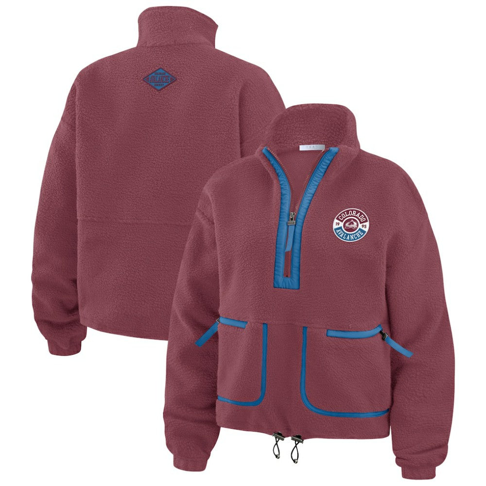 Colorado Avalanche WEAR by Erin Andrews Women's Polar Fleece Half-Zip Jacket - Burgundy | US 201429685