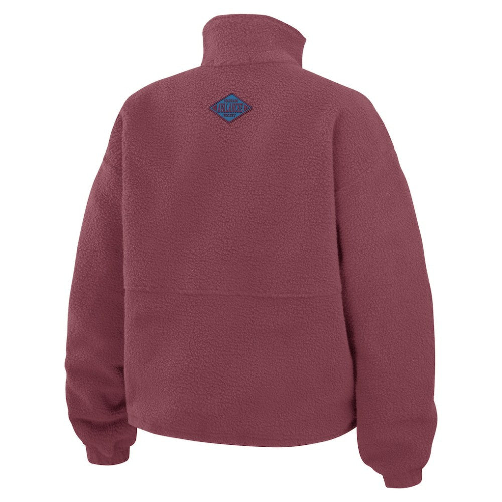 Colorado Avalanche WEAR by Erin Andrews Women's Polar Fleece Half-Zip Jacket - Burgundy | US 201429685