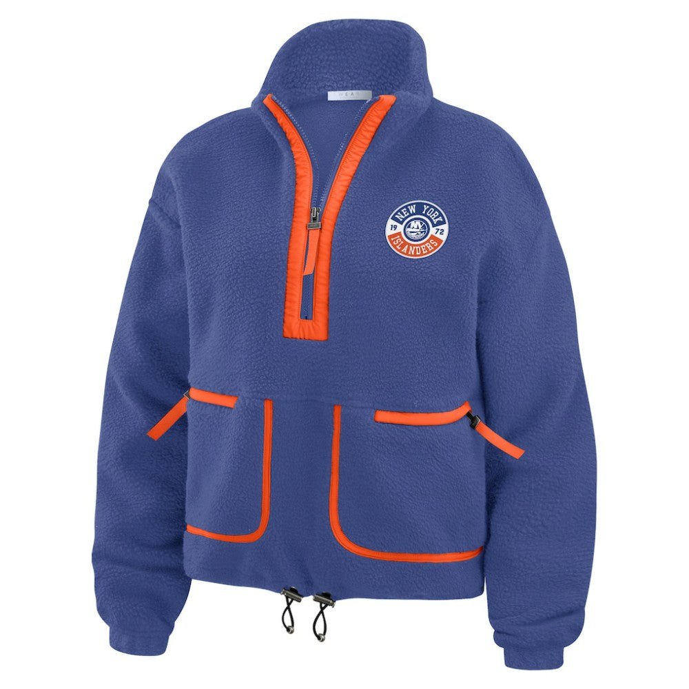 New York Islanders WEAR by Erin Andrews Women's Polar Fleece Half-Zip Jacket - Royal | US 201429686