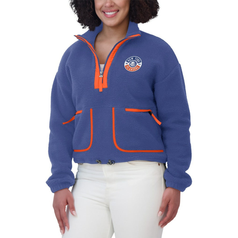 New York Islanders WEAR by Erin Andrews Women's Polar Fleece Half-Zip Jacket - Royal | US 201429686