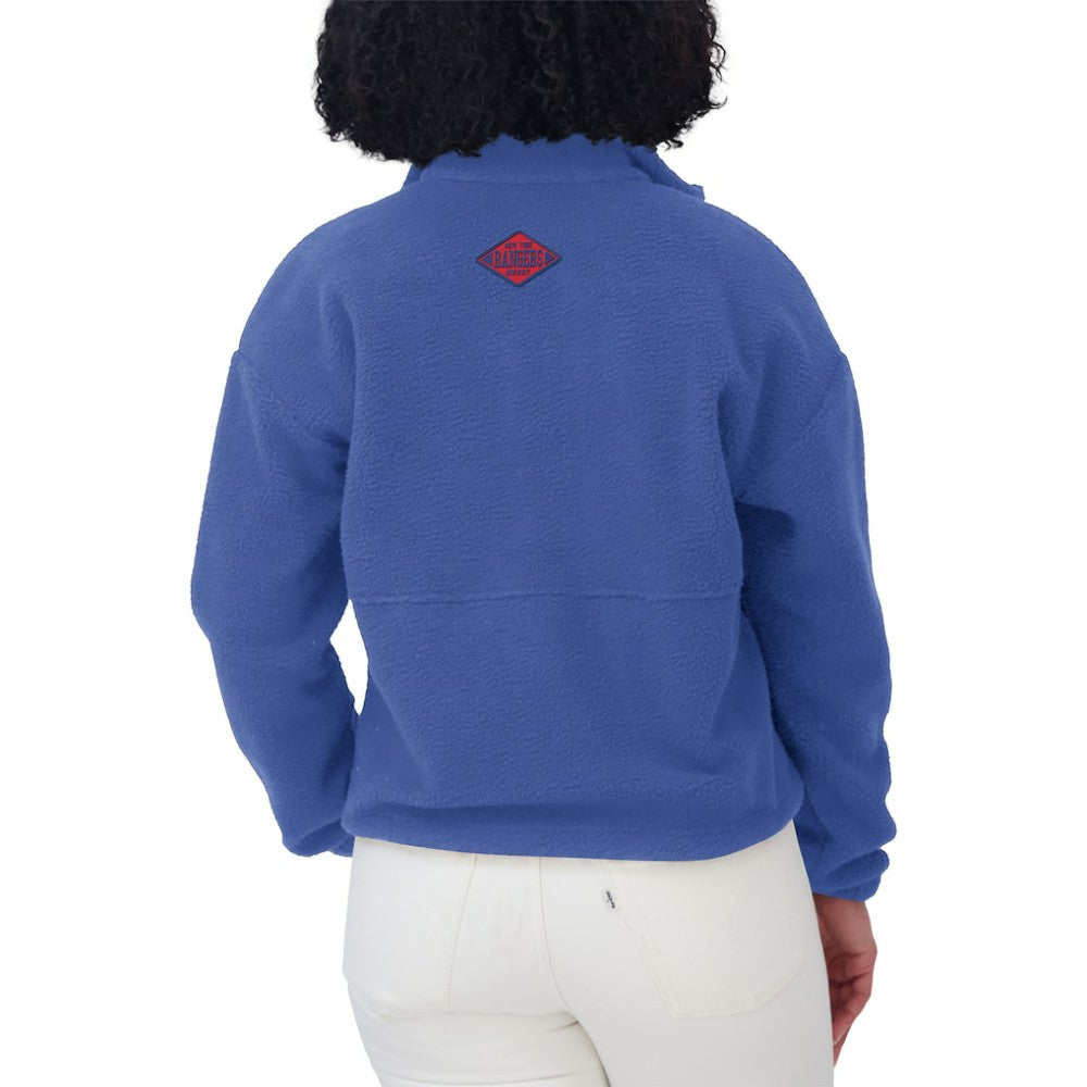 New York Rangers WEAR by Erin Andrews Women's Polar Fleece Half-Zip Jacket - Blue | US 201429687