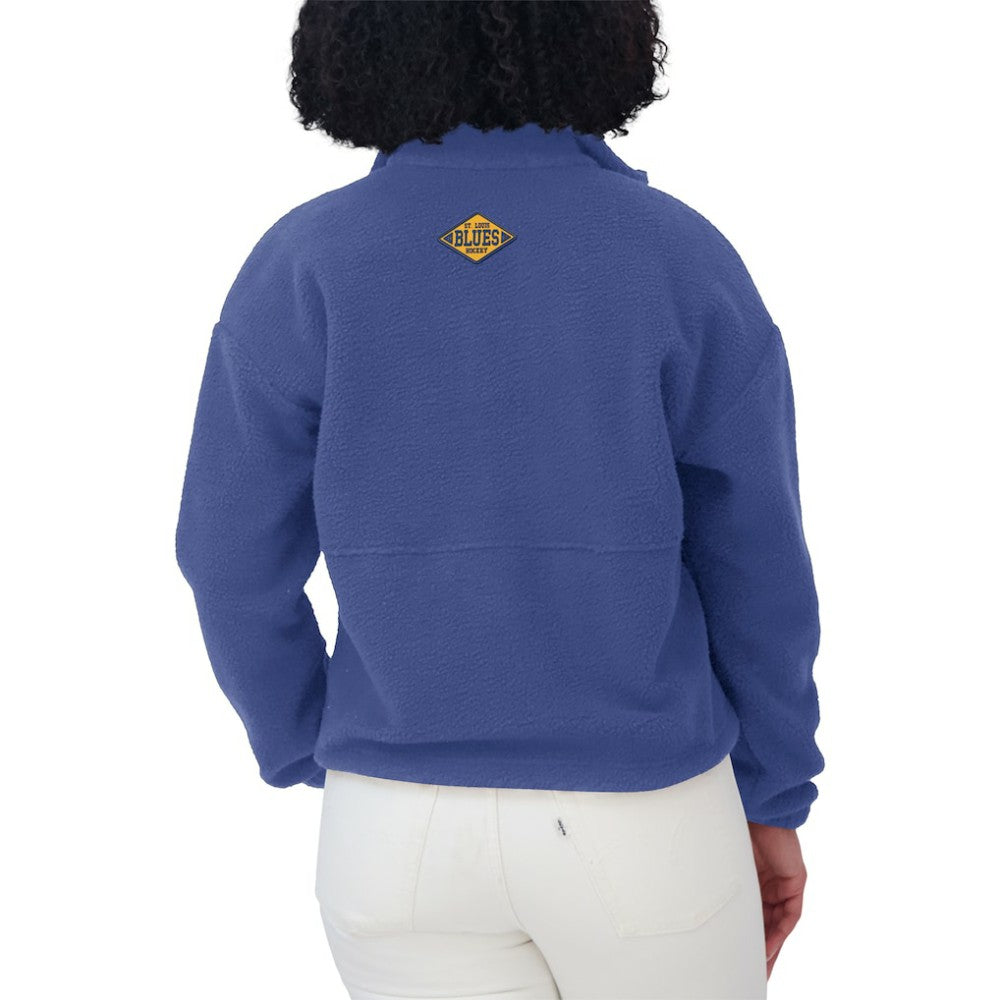 St. Louis Blues WEAR by Erin Andrews Women's Polar Fleece Half-Zip Jacket - Blue | US 201429689