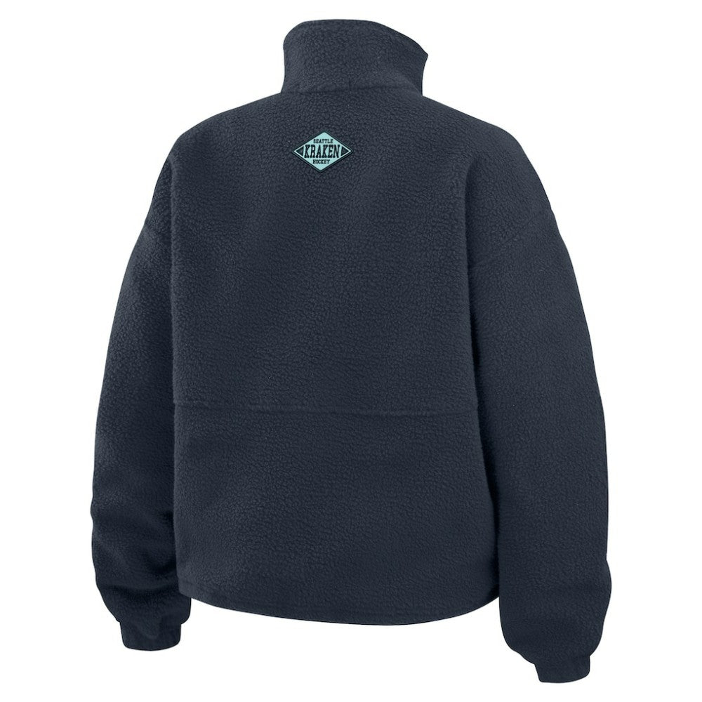 Seattle Kraken WEAR by Erin Andrews Women's Polar Fleece Half-Zip Jacket - Deep Sea Blue | US 201429691