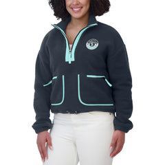 Seattle Kraken WEAR by Erin Andrews Women's Polar Fleece Half-Zip Jacket - Deep Sea Blue | US 201429691