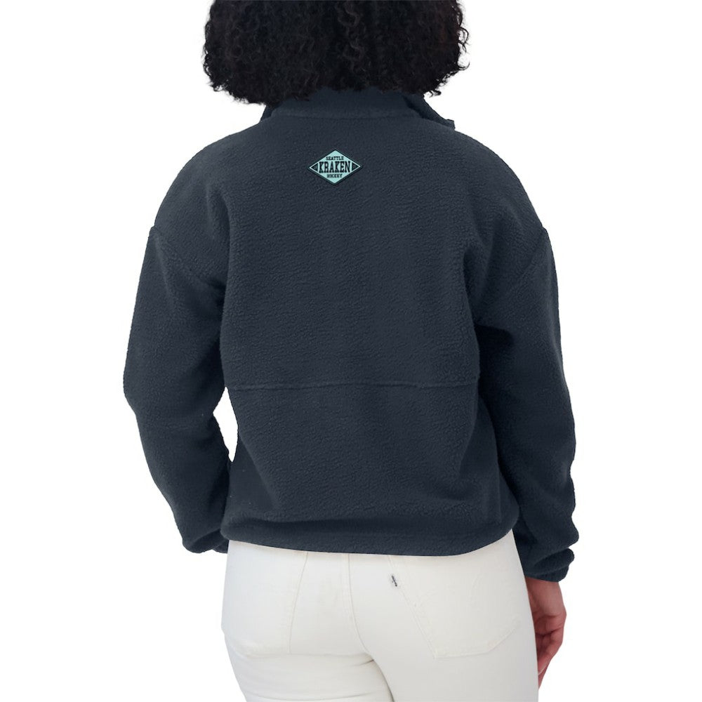 Seattle Kraken WEAR by Erin Andrews Women's Polar Fleece Half-Zip Jacket - Deep Sea Blue | US 201429691