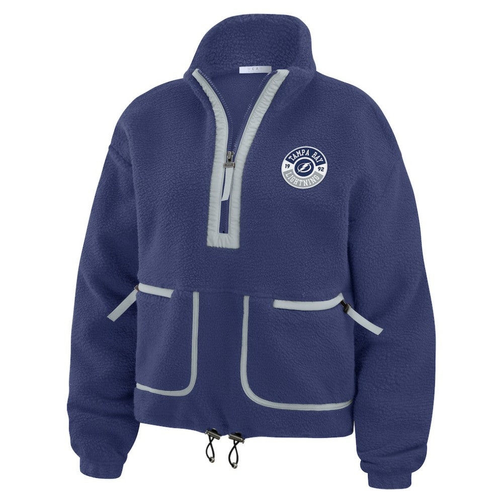 Tampa Bay Lightning WEAR by Erin Andrews Women's Polar Fleece Half-Zip Jacket - Blue | US 201429692
