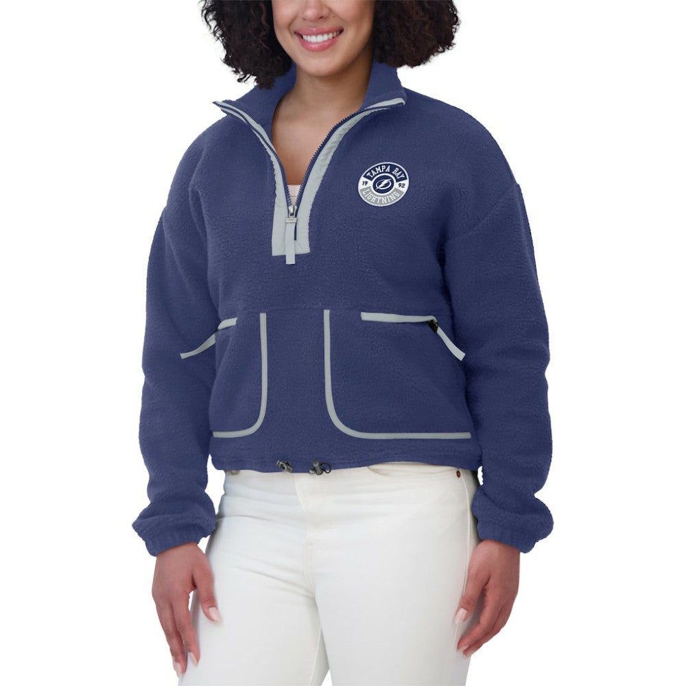 Tampa Bay Lightning WEAR by Erin Andrews Women's Polar Fleece Half-Zip Jacket - Blue | US 201429692