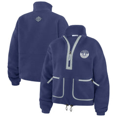 Toronto Maple Leafs WEAR by Erin Andrews Women's Polar Fleece Half-Zip Jacket - Blue | US 201429693