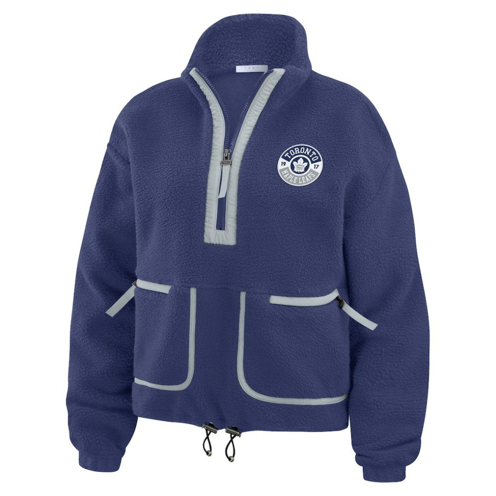 Toronto Maple Leafs WEAR by Erin Andrews Women's Polar Fleece Half-Zip Jacket - Blue | US 201429693