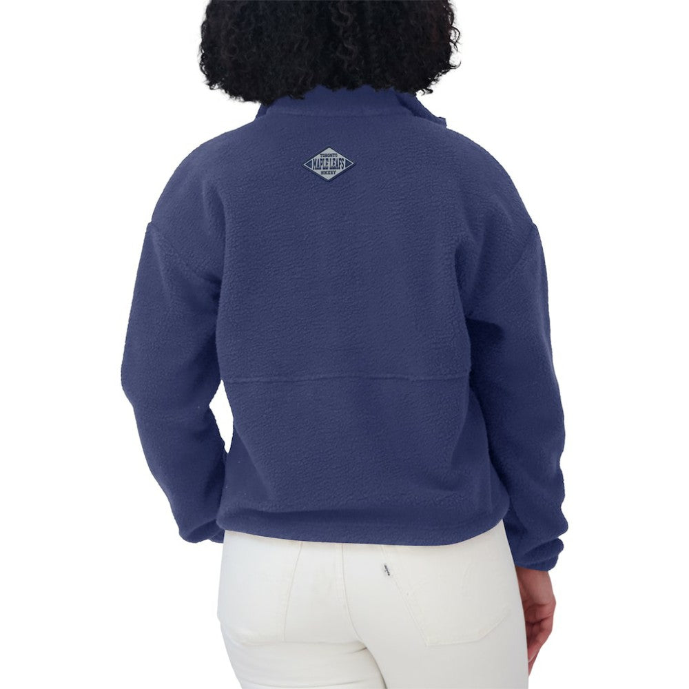 Toronto Maple Leafs WEAR by Erin Andrews Women's Polar Fleece Half-Zip Jacket - Blue | US 201429693
