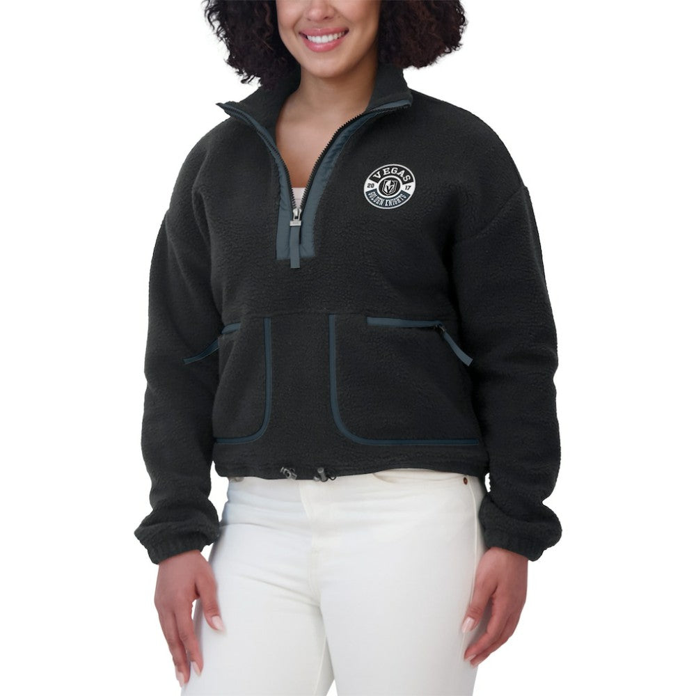 Vegas Golden Knights WEAR by Erin Andrews Women's Polar Fleece Half-Zip Jacket - Black | US 201429694