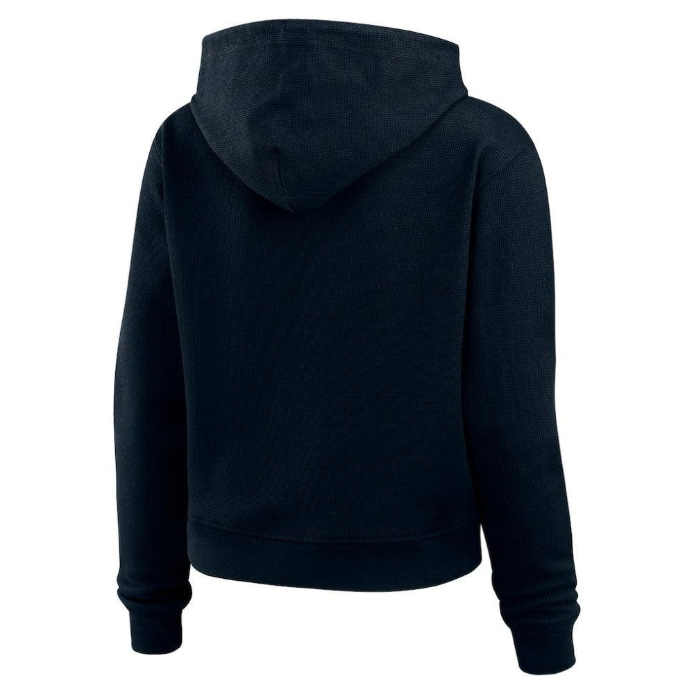 Seattle Kraken WEAR by Erin Andrews Women's Waffle-Knit Pullover Hoodie - Deep Sea Blue | US 201429709