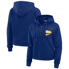 St. Louis Blues WEAR by Erin Andrews Women's Waffle-Knit Pullover Hoodie - Blue | US 201429712