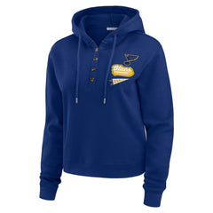 St. Louis Blues WEAR by Erin Andrews Women's Waffle-Knit Pullover Hoodie - Blue | US 201429712